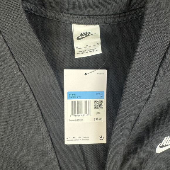 Nike Club Knit Fairway Cardigan Mens Size Medium M Black Golf Retro FN3898-010 - Picture 4 of 8